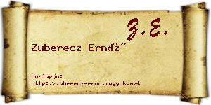 Zuberecz Ernő névjegykártya